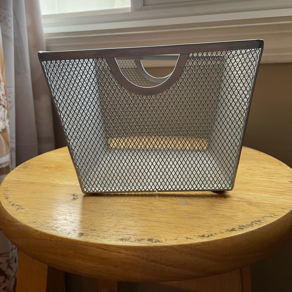 Storets Silver Mesh Storage Basket